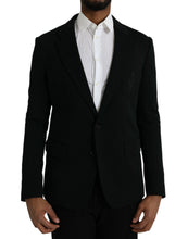 Dolce & Gabbana Black Wool Notch Single Breasted Coat Blazer