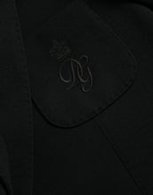 Dolce & Gabbana Black Wool Notch Single Breasted Coat Blazer