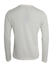 Dolce & Gabbana Off White Cotton Round Neck Pullover Sweater