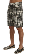 White Black Striped Casual Shorts Dolce & Gabbana
