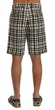 White Black Striped Casual Shorts Dolce & Gabbana