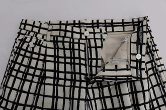 White Black Striped Casual Shorts Dolce & Gabbana