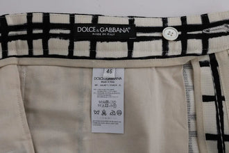 White Black Striped Casual Shorts Dolce & Gabbana