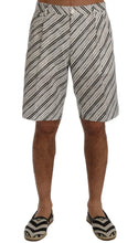 White Black Striped Casual Shorts Dolce & Gabbana