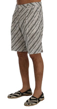 White Black Striped Casual Shorts Dolce & Gabbana