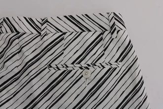 White Black Striped Casual Shorts Dolce & Gabbana