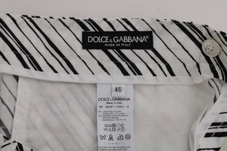 White Black Striped Casual Shorts Dolce & Gabbana