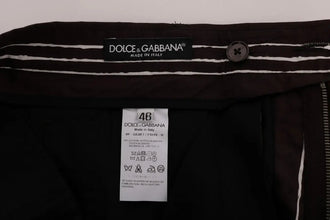 Bordeaux White Striped Hemp Casual Shorts Dolce & Gabbana