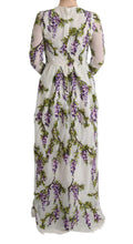 White Floral Embroidered Maxi Dress Dolce & Gabbana