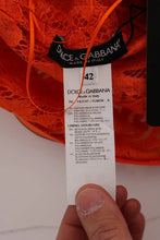 Orange Floral Ricamo Sheath Long Dress Dolce & Gabbana