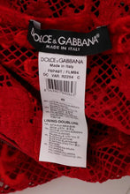 Red Floral Ricamo Sheath Long Dress Dolce & Gabbana