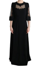 Black Stretch Shift Long Maxi Dress Dolce & Gabbana
