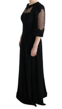 Black Stretch Shift Long Maxi Dress Dolce & Gabbana