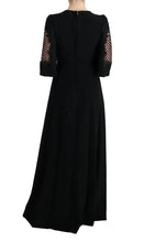 Black Stretch Shift Long Maxi Dress Dolce & Gabbana