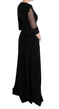 Black Stretch Shift Long Maxi Dress Dolce & Gabbana
