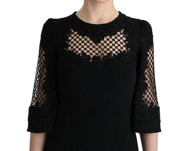Black Stretch Shift Long Maxi Dress Dolce & Gabbana