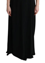 Black Stretch Shift Long Maxi Dress Dolce & Gabbana
