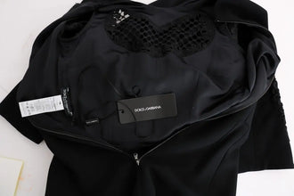 Black Stretch Shift Long Maxi Dress Dolce & Gabbana