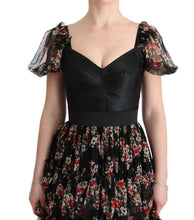 Multicolor Silk Stretch Floral Shift Long Dress Dolce & Gabbana