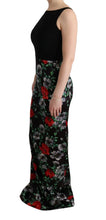 Multicolor Floral Print Stretch Sheath Long Dress Dolce & Gabbana