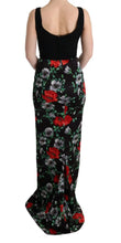 Multicolor Floral Print Stretch Sheath Long Dress Dolce & Gabbana