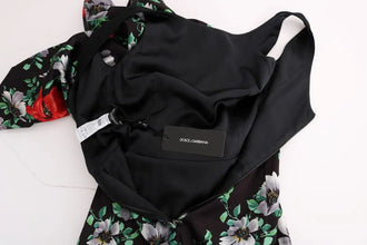 Multicolor Floral Print Stretch Sheath Long Dress Dolce & Gabbana