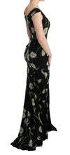 Sunflower Silk Stretch Sheath Dress Dolce & Gabbana