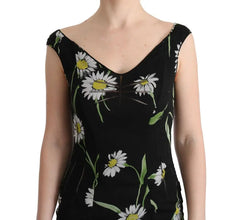 Sunflower Silk Stretch Sheath Dress Dolce & Gabbana
