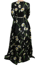Multicolor Silk Sunflower Print Long Maxi Dress Dolce & Gabbana