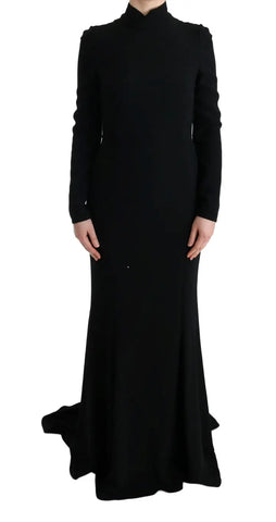 Black Stretch Long Gown Sheath Dress Dolce & Gabbana