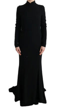 Black Stretch Long Gown Sheath Dress Dolce & Gabbana