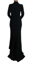 Black Stretch Long Gown Sheath Dress Dolce & Gabbana