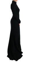 Black Stretch Long Gown Sheath Dress Dolce & Gabbana