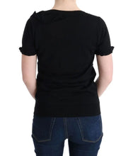 Black 100% Lana Wool Top Blouse T-shirt MARGHI LO'