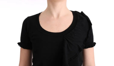 Black 100% Lana Wool Top Blouse T-shirt MARGHI LO'