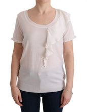White 100% Lana Wool Top Blouse T-shirt MARGHI LO'