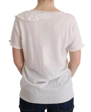 White 100% Lana Wool Top Blouse T-shirt MARGHI LO'