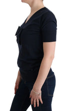 Blue 100% Lana Wool Blouse Top MARGHI LO'