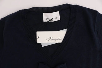 Blue 100% Lana Wool Blouse Top MARGHI LO'