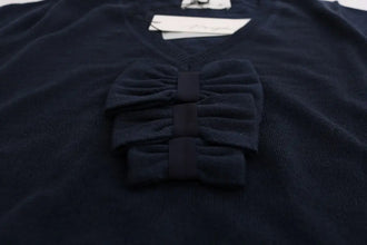 Blue 100% Lana Wool Blouse Top MARGHI LO'