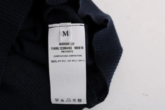 Blue 100% Lana Wool Blouse Top MARGHI LO'