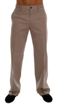 Beige Cotton Stretch Chinos Pants Dolce & Gabbana