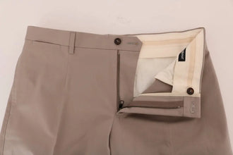 Beige Cotton Stretch Chinos Pants Dolce & Gabbana