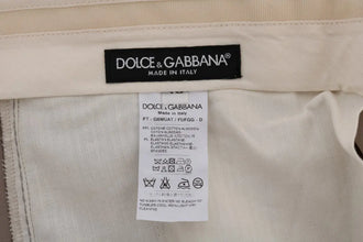 Beige Cotton Stretch Chinos Pants Dolce & Gabbana