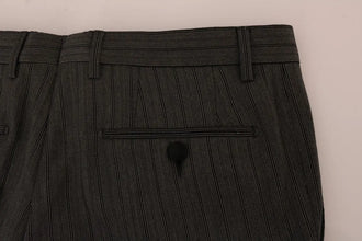 Gray Wool Striped Formal Pants Dolce & Gabbana