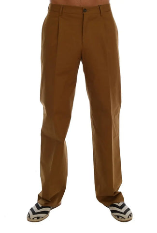 Brown Stretch Cotton Pants Dolce & Gabbana