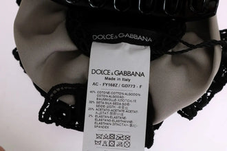 Gray Silk Black Lace Hair Claw Dolce & Gabbana