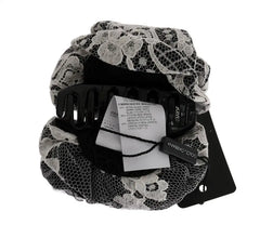 Black White Floral Lace Crystal Hair Claw Dolce & Gabbana