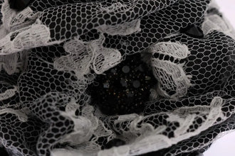 Black White Floral Lace Crystal Hair Claw Dolce & Gabbana