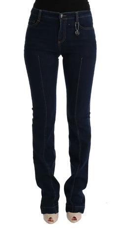 Blue Cotton Bootcut Flared Jeans Costume National
